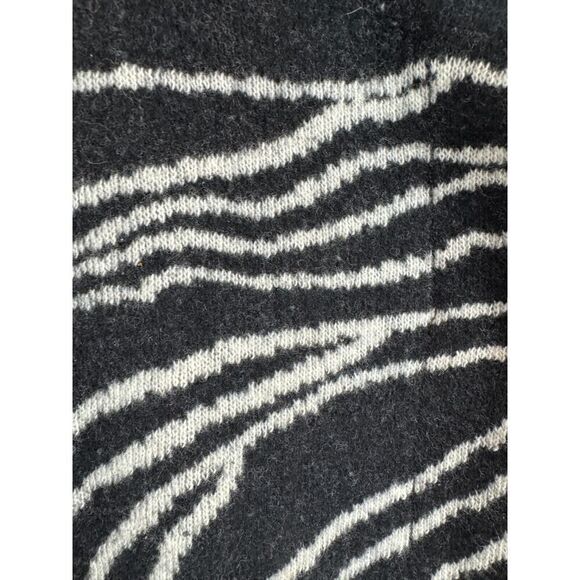 MAEVE ANTHROPOLOGIE lambswool black white knit cardigan sweater S - Picture 2 of 10